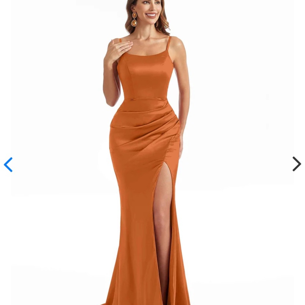 Elegant Orange Evening Gown